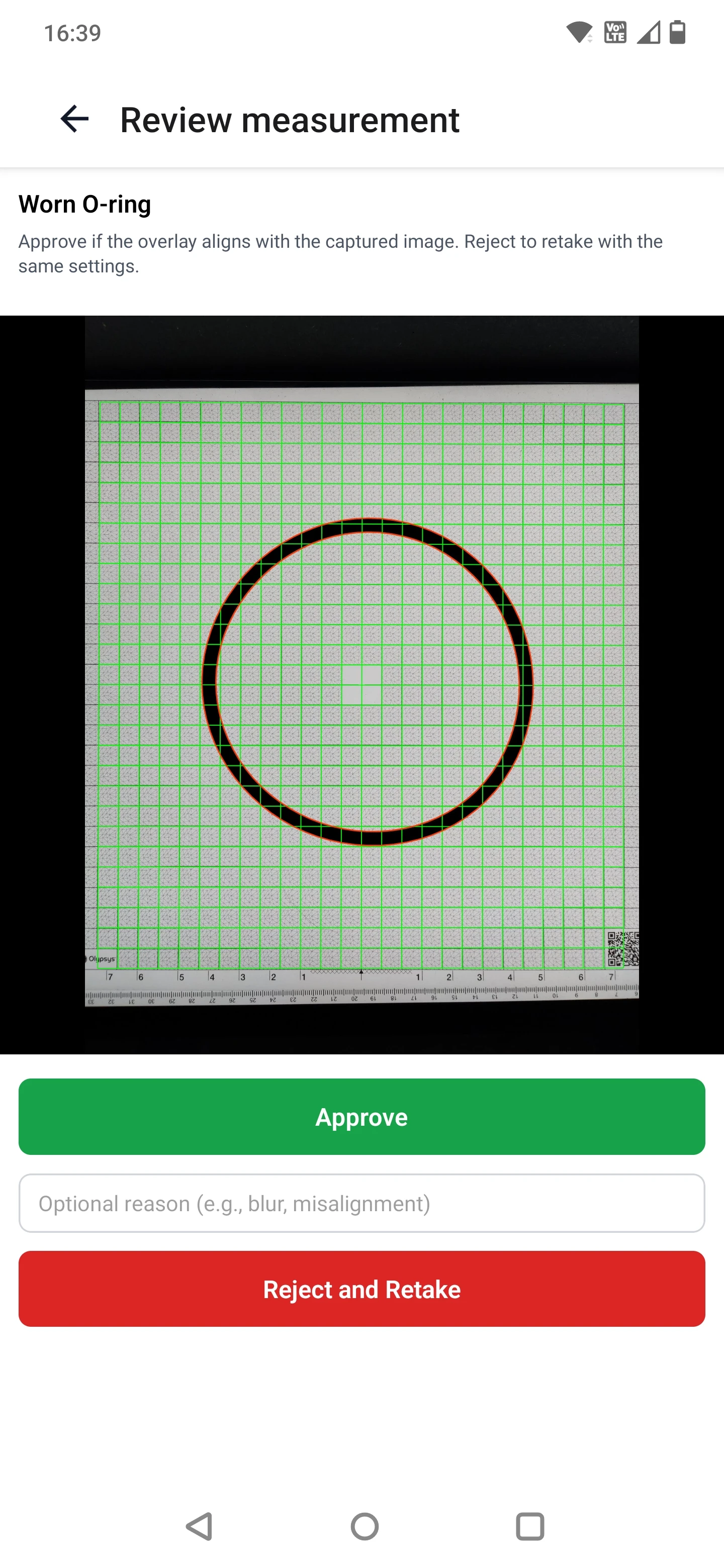 Measuring a worn O-Ring with wear compensation